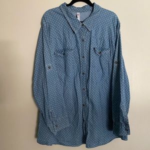 Polka dot chambray shirt